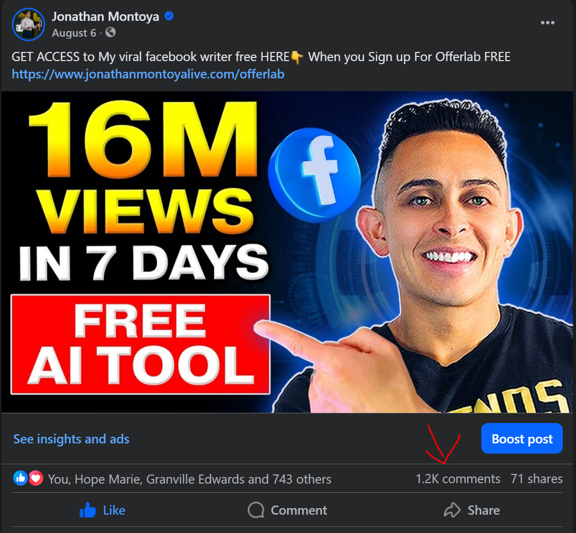 A viral post that reached 16 million views